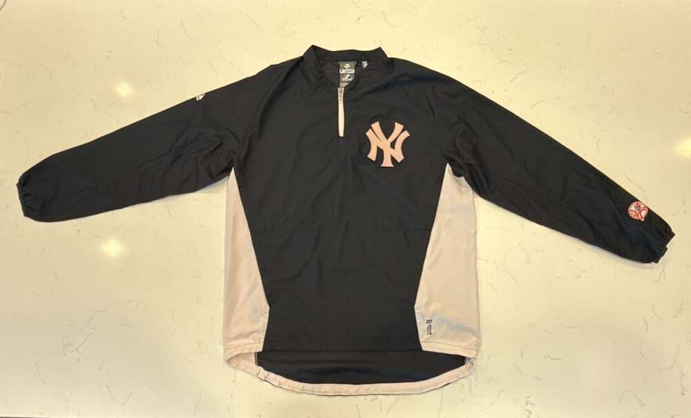 Majestic Athletic New York Yankees Cool Base 1/4 Zip Practice Pullover Jacket Si